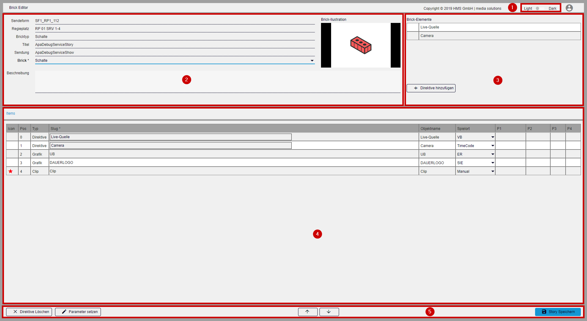 Fusion Editor Benutzeroberfläche
